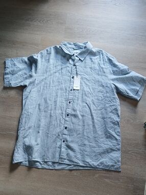 Goodfellow & Co Light Blue Linen Chambray Men's Shirt - 3XL Tall Northrup